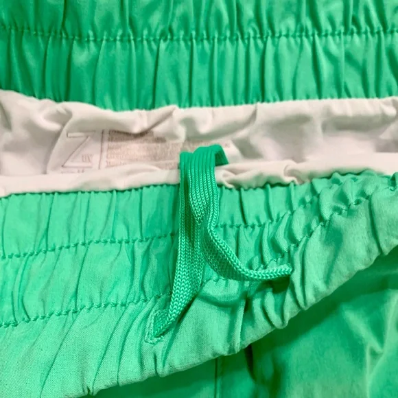Zella Pink and Green Athletic Shorts Elastic Waistband M - Picture 3 of 6